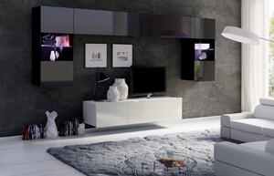 Obývacia stena Calabria C2 (čierna + biela) (bez osvetlenia). Vlastná spoľahlivá doprava až k Vám domov. 1051591
