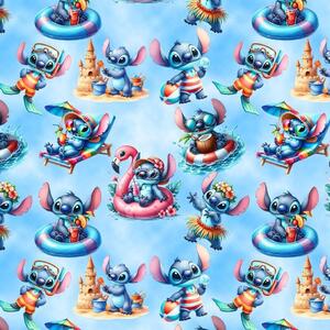 Metráž Teplákovina digital - Lilo a Stitch leto