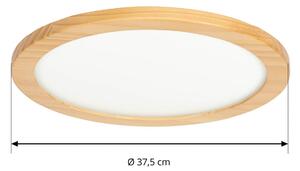 Stropné svietidlo Lucande LED Joren, Ø 38 cm, drevo, CCT, diaľkové