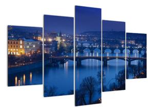 Obraz večerné Prahy (Obraz 150x105cm)