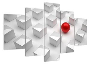 Obraz červené gule medzi kockami (Obraz 150x105cm)