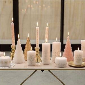 Vianočná sviečka MERRY X-MAS, White-Gold