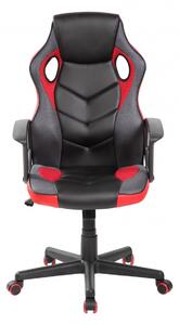 MODERNHOME Otočná herná stolička FERO červeno-čierna