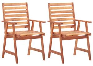 Vonkajšie jedálenské stoličky 2 ks masívne akáciové drevo