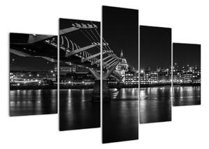 Čiernobiely obraz mosta (Obraz 150x105cm)