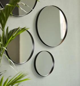 Okrúhle nástenné zrkadlo JUMA, 50 cm, black (L)