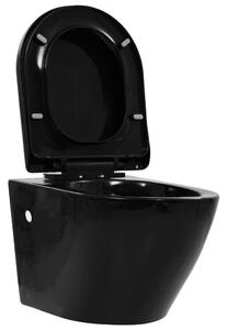 Nástenné bezokrajové WC čierne keramické