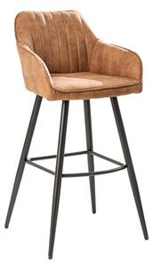 Dizajnová barová stolička Esmeralda vintage hnedá