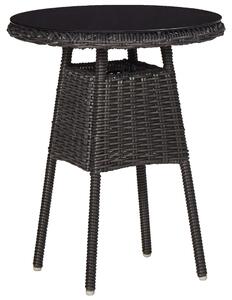 Záhradné stoličky s čajovým stolíkom 2 ks polyratanové čierne