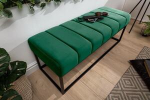 Dizajnová lavica Halle 110 cm zamat - smaragdová zelená