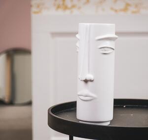 Dekoračná keramická váza Face "Profile", White Matt