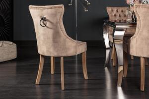Dizajnová stolička Queen zamat kávová