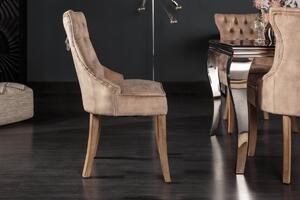 Dizajnová stolička Queen zamat kávová
