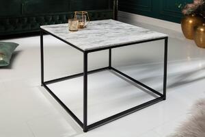 Dizajnový konferenčný stolík Factor 50 cm mramor biely