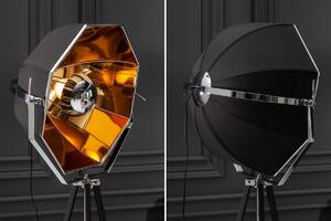 Dizajnová stojanová lampa Damon čierno-zlatá