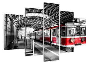 Vlaková stanica - moderný obraz (Obraz 150x105cm)