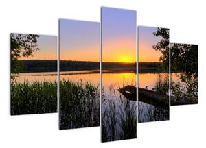 Obrázok jazera sa západom slnka (Obraz 150x105cm)