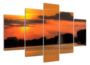 Západ slnka na vode - obraz na stenu (Obraz 150x105cm)