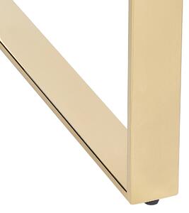Konferenčný stolík priehľadná stolová doska zlaté nohy z nehrdzavejúcej ocele 50 x 40 cm glamour moderná obývačka spálňa chodba