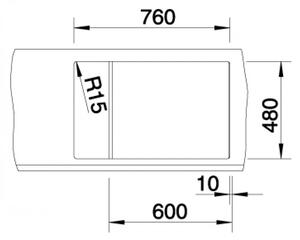 Granitový drez Blanco METRA 6 S Compact antracit s excentrom