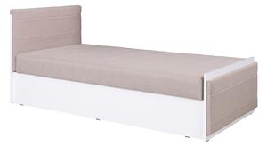 Jednolôžková posteľ 90 cm Iweta P (biela matná + béžová) (s roštom a matracom). Vlastná spoľahlivá doprava až k Vám domov. 1051766