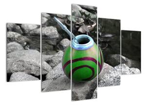 Zelený hrnček - obraz (Obraz 150x105cm)