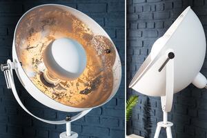 Dizajnová stojanová lampa Atelier 145 cm bielo-strieborná