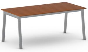Rokovací kancelársky stôl PRIMO BASIC, 180x90 cm, sivostrieborná podnož, čerešňa