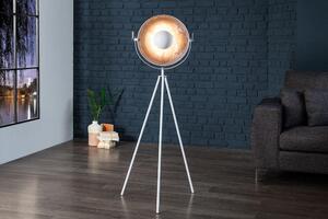 Dizajnová stojanová lampa Atelier 145 cm bielo-strieborná
