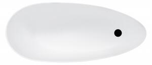 KEYA 1650x700 mm, biela farba VANSAP16W vaňa voľne stojaca z liateho mramoru - Besco