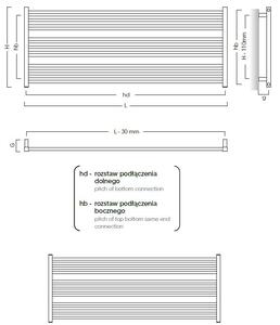 Radiátor STICK LEVEL 800 x 555 mm, C35 white silk, spodné pripojenie RADSTIL806035 - INSTAL-PROJEKT