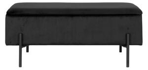 Dizajnová lavica Maija 95 cm čierny zamat - Skladom na SK