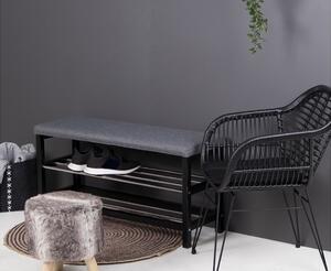 Dizajnová lavica Rhory 100 cm sivá / čierna