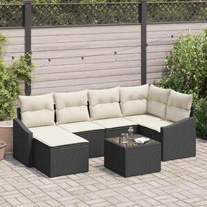 Maison Exclusive – Sedacia súprava, 7 kusov, čierna [syntetický materiál]: Polyratan