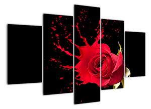Abstraktný obraz ruža - obraz (Obraz 150x105cm)