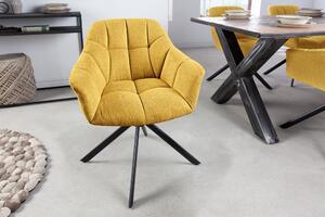 Dizajnová otočná stolička Vallerina horčicová žltá