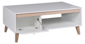 Konferenčný stolík Ovio STO (biela matná + dub san remo jasný). Vlastná spoľahlivá doprava až k Vám domov. 1051828