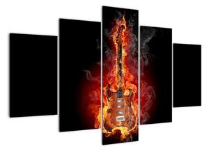 Horiace gitara - obraz (Obraz 150x105cm)
