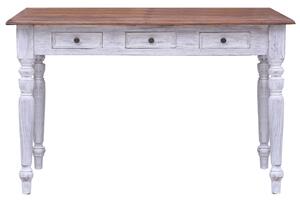 Písací stôl so zásuvkami, biely 117x57x75 cm, recyklovaný masív