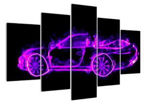 Obraz - horiace auto (Obraz 150x105cm)