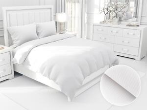 Biante Damaškové posteľné obliečky Atlas Grádl DM-001 Biele - tenké pásiky 2 mm Predĺžené 140x220 a 70x90 cm