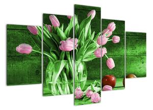 Tulipány vo váze, obraz na stenu (Obraz 150x105cm)