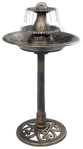 Vtáčí kúpeľ s fontánou bronzový 50x91 cm plastový