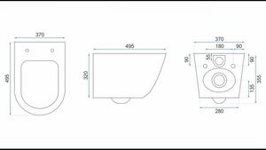 Rea Závesné WC Carlos Duroplast Slim Zm Granit Shiny REA-C8002 - Rea