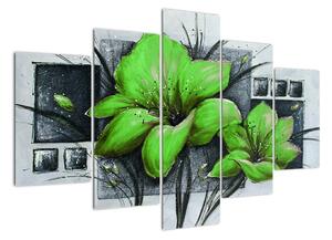 Obraz zelené kvety (Obraz 150x105cm)