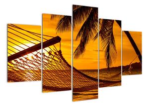 Západ slnka na pláži, obraz (Obraz 150x105cm)