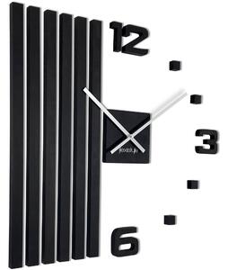 Luxusné nastenné drevené hodiny v čiernej farbe Čierna