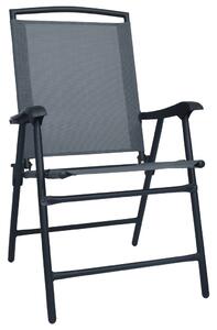 Skladacie záhradné stoličky 2 ks, textilén, sivé
