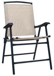Skladacie záhradné stoličky 2 ks, textilén, krémové