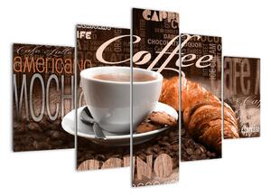 Káva s croissantom - obraz (Obraz 150x105cm)